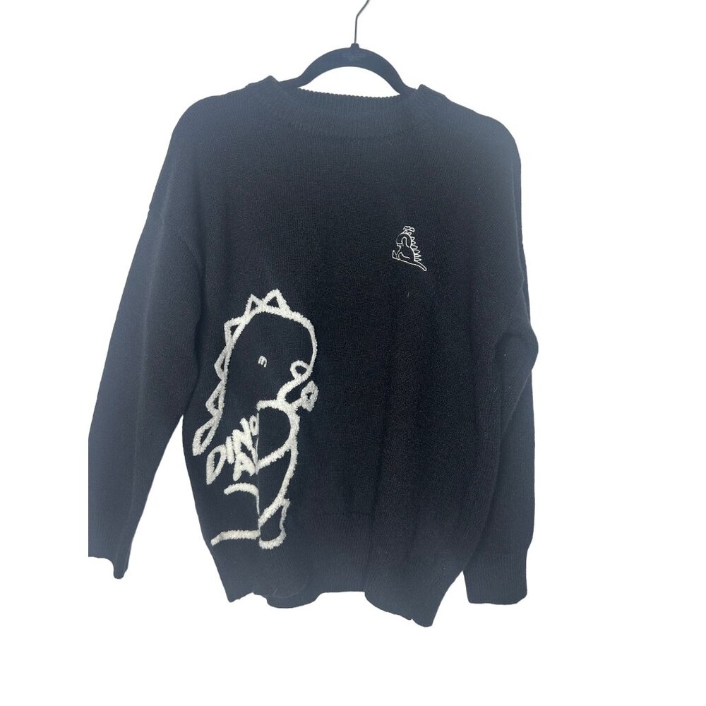 Cider Fuzzy Dinosaur Sweater Oversized Thick and Soft Large